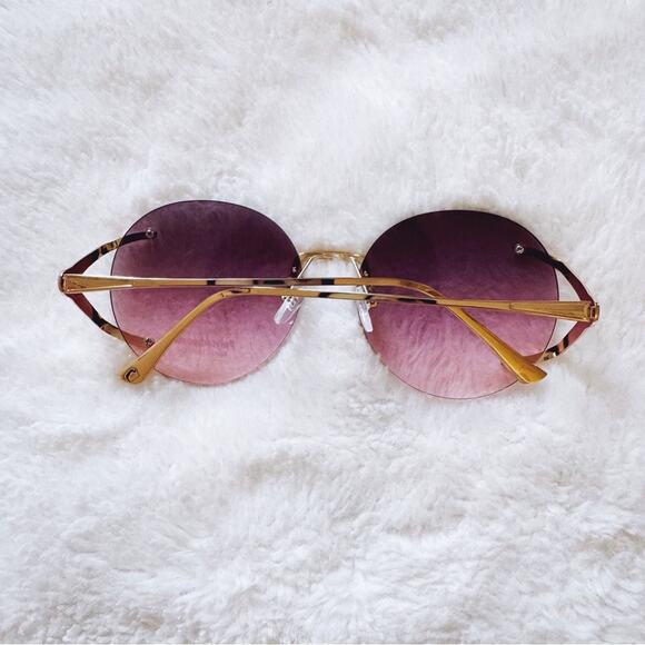 Ruth Clear Purple Round Metal Sunglasses - Picture 9 of 10